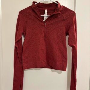 Lululemon Athletica Maroon Quarter-Zip Pullover